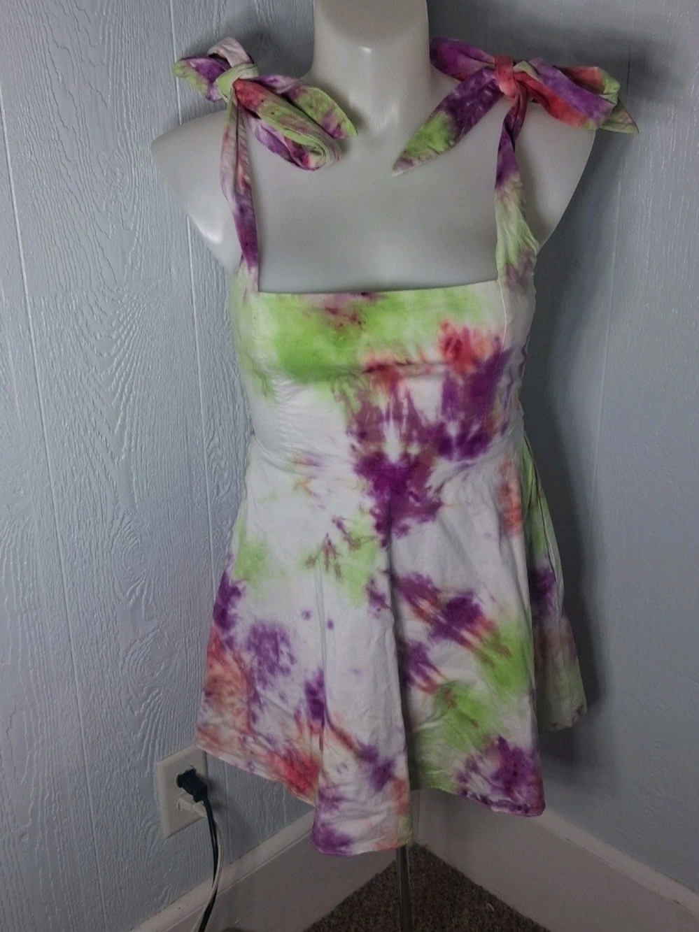Show Me Your Mumu Tie Dye Mini Dress M Made USA Boho Festival Cottagecore